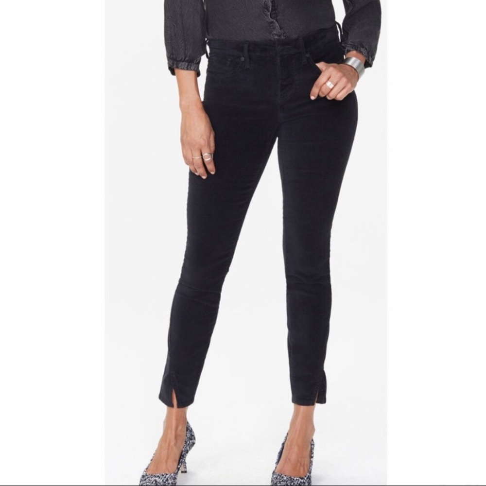 NYDJ Ami Skinny Split-Hem Velveteen Ankle Jeans